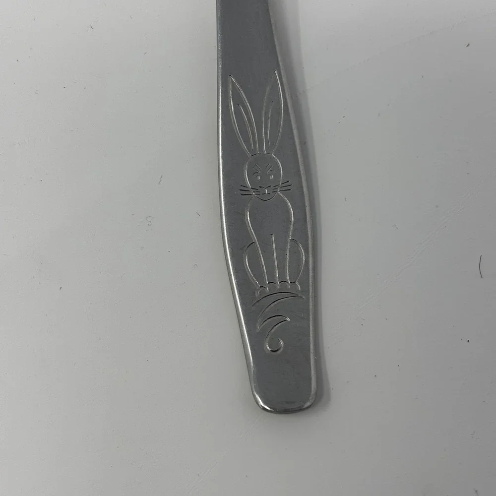 Antique W-Germany Rabbit & Evald Nielsen Danish Silverplate Mouse Child Spoons